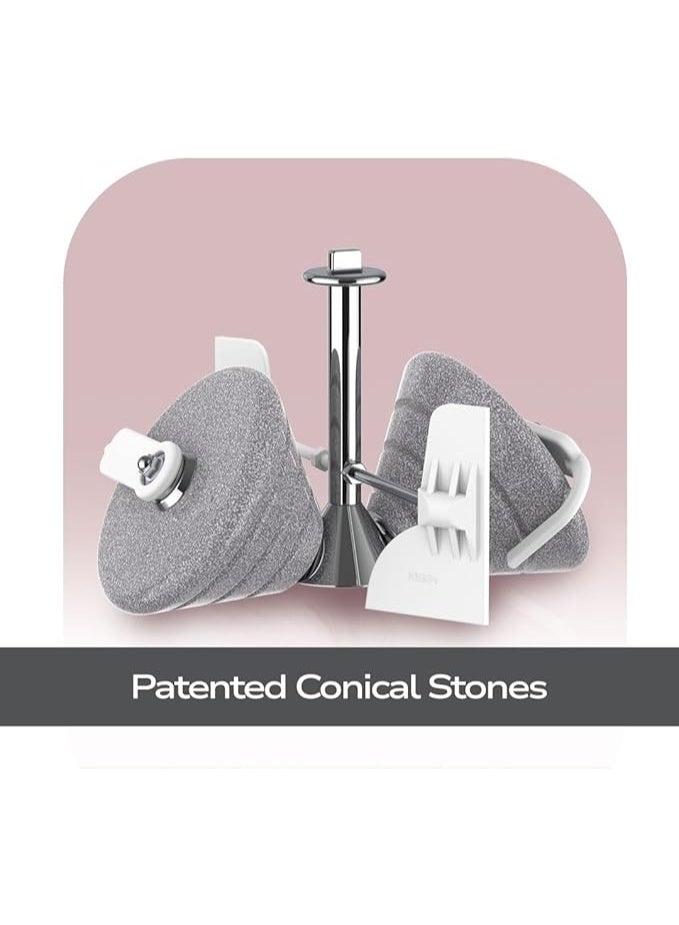 Ultra Mini 1.25 Litre Table Top Wet Grinder - White | Fast Grinding Conical Stones, 150W Power & 1 Years Warranty | AISI 304 Food-Grade SS Multi Utility Cylindrical Drum, Compact Design for Kitchen - Image 3